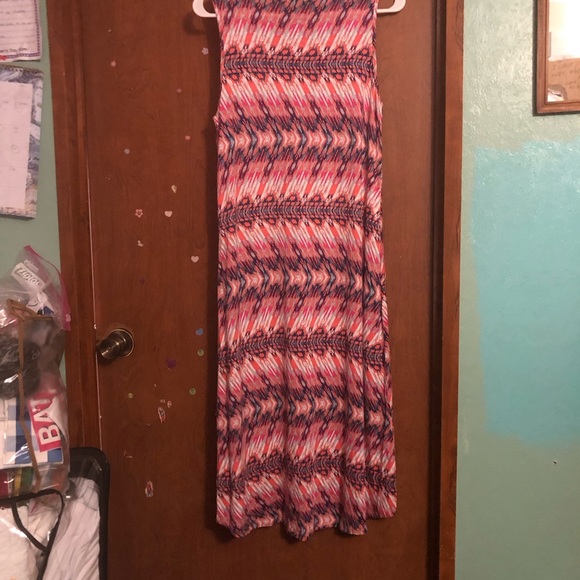 NWT Design History Missy Pink Arrow Print High -Low Maxi Dress - Picture 2 of 5
